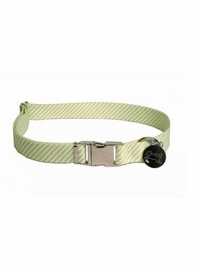 Southern Dawg Dog Collar Green White Stripe Adjustable Size Small 10”-14”